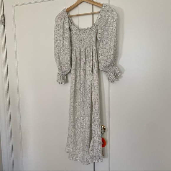 SLEEPER “atlanta” Linen Dress In Micro Polka Dot - Picture 3 of 6